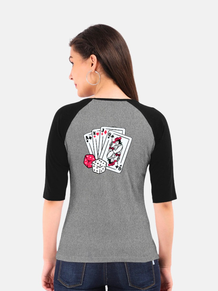 Women's Raglan T-Shirt | Card and Dice