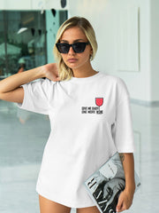 Women's Oversized Classic Fit Tee | Give Me Baby One More Wine