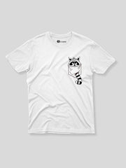 KIDS Crew Neck T Shirt -  Pocket Raccoon