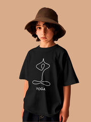 KIDS Crew Neck T shirt - Yoga Line Art