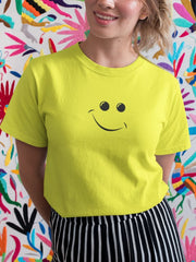 Women's New Yellow Smiley T-Shirt