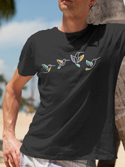 Men's Black T-Shirt - Flying Birds