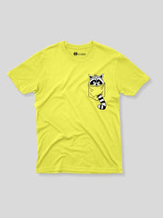 KIDS Crew Neck T Shirt -  Pocket Raccoon