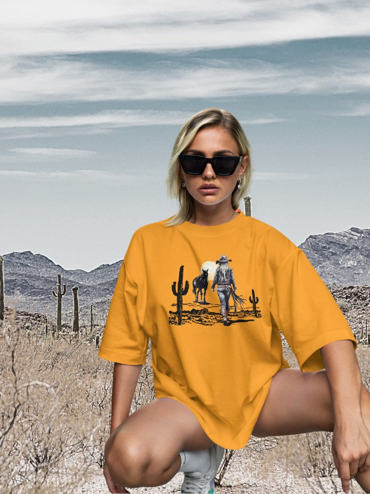 Women's Oversized Classic T-Shirt | Western Cowgirl