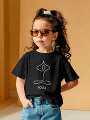 KIDS Crew Neck T shirt - Yoga Line Art