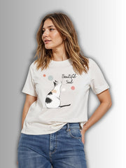 Women's Supima T-shirt - Meme Cat Watercolor