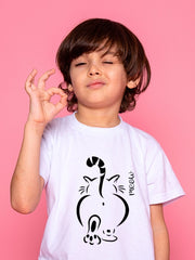 KIDS Funny Cat Crew Neck T Shirt