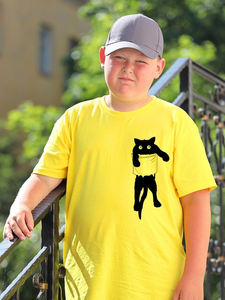 KIDS Unisex T Shirt - Funny Pocket Cat