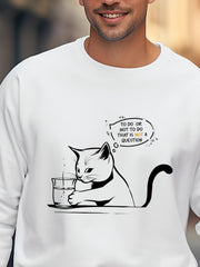 Men's Funny Cat Oversized Sweatshirt