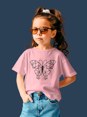 KIDS Crew Neck T-Shirt - Geometric Butterfly