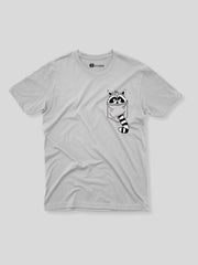 KIDS Crew Neck T Shirt -  Pocket Raccoon