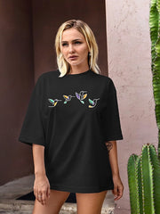 Women's Flying Birds Oversized T-Shirt