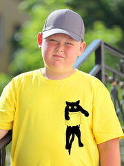 KIDS Unisex T Shirt - Funny Pocket Cat