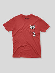KIDS Crew Neck T Shirt -  Pocket Raccoon
