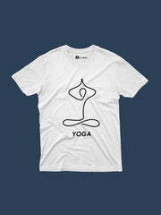 KIDS Crew Neck T-Shirt - Line Art Yoga