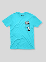 KIDS Crew Neck T Shirt -  Pocket Raccoon