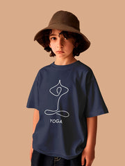 KIDS Crew Neck T shirt - Yoga Line Art