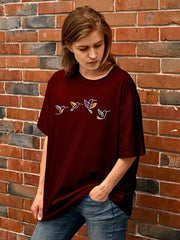 Women's Flying Birds Oversized T-Shirt