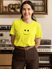 Women's New Yellow Smiley T-Shirt