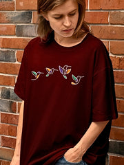 Women's Flying Birds Oversized T-Shirt