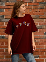Women's Flying Birds Oversized T-Shirt