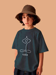 KIDS Crew Neck T shirt - Yoga Line Art