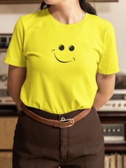Women's New Yellow Smiley T-Shirt