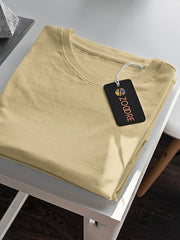 Women's Beige Color Regular Fit Plain T-Shirt
