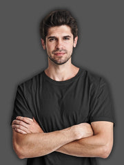Men's Black Regular Fit Plain T-Shirt