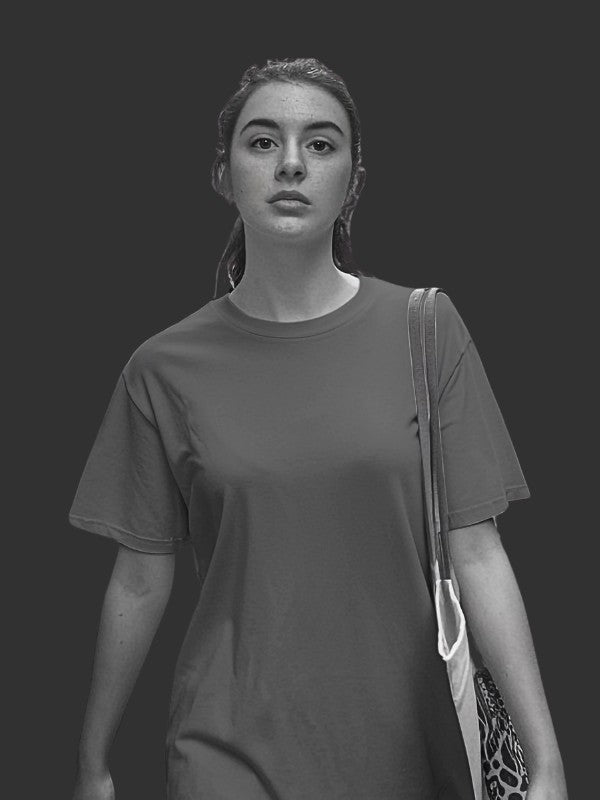Women's Charcoal Melange Regular Fit Plain T-Shirt