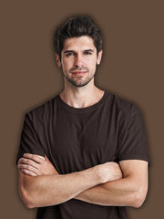 Men's Coffee Brown Color Plain T-Shirt