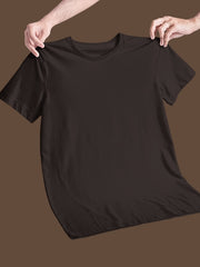 Men's Coffee Brown Color Plain T-Shirt
