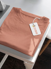 Men's Coral Color Regular Fit Plain T-Shirt