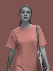 Women's Flamingo Color Regular Fit Plain T-Shirt