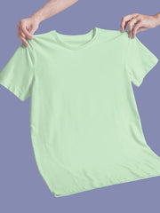 Women's Jade Color Regular Fit Plain T-Shirt