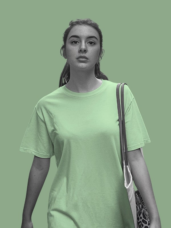 Women's Jade Color Regular Fit Plain T-Shirt