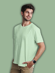 Men's Jade Color Regular Fit Plain T-Shirt