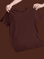 Women's Maroon Color Plain T-Shirt