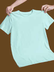 women's Mint Color Regular Fit Plain T-Shirt