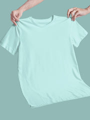 Men's Mint Color Regular Fit Plain T-Shirt