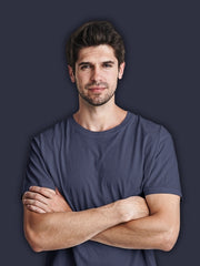 Men's Navy Blue Regular Fit Plain T-Shirt