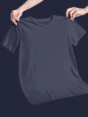 Men's Navy Blue Regular Fit Plain T-Shirt