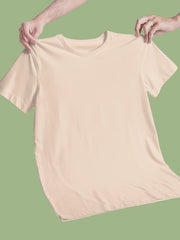 Women's Peach Color Regular Fit Plain T-Shirt