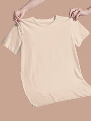 Men's Peach Color Regular Fit Plain T-Shirt