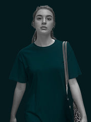 Women's Petrol Blue Color Plain T-Shirt