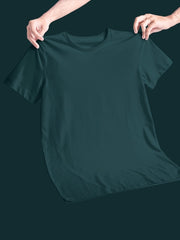 Men's Petrol Blue Color Plain T-Shirt