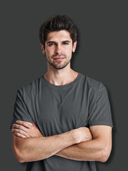 Men's Steel Grey Plain T-Shirt
