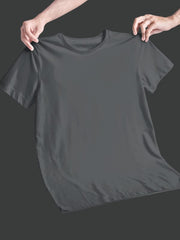 Men's Steel Grey Plain T-Shirt