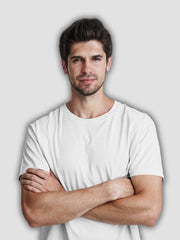 Men's White Color Plain Cotton T-Shirt