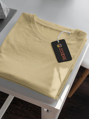 Women's Beige Color Regular Fit Plain T-Shirt